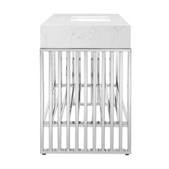 Gridiron White/Silver 48" Bathroom Vanity - Ornate Home