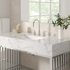 Gridiron White/Silver 48" Bathroom Vanity - Ornate Home