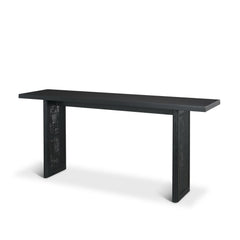 Grier Black 65" Wood Cane Console Table