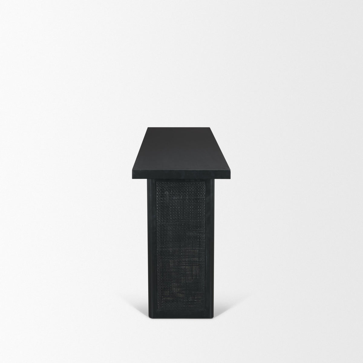Grier Black 65" Wood Cane Console Table