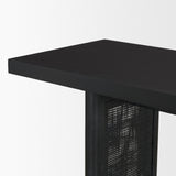 Grier Black 65" Wood Cane Console Table