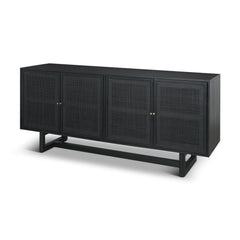Grier Black 72" Wood Cane Sideboard