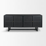 Grier Black 72" Wood Cane Sideboard