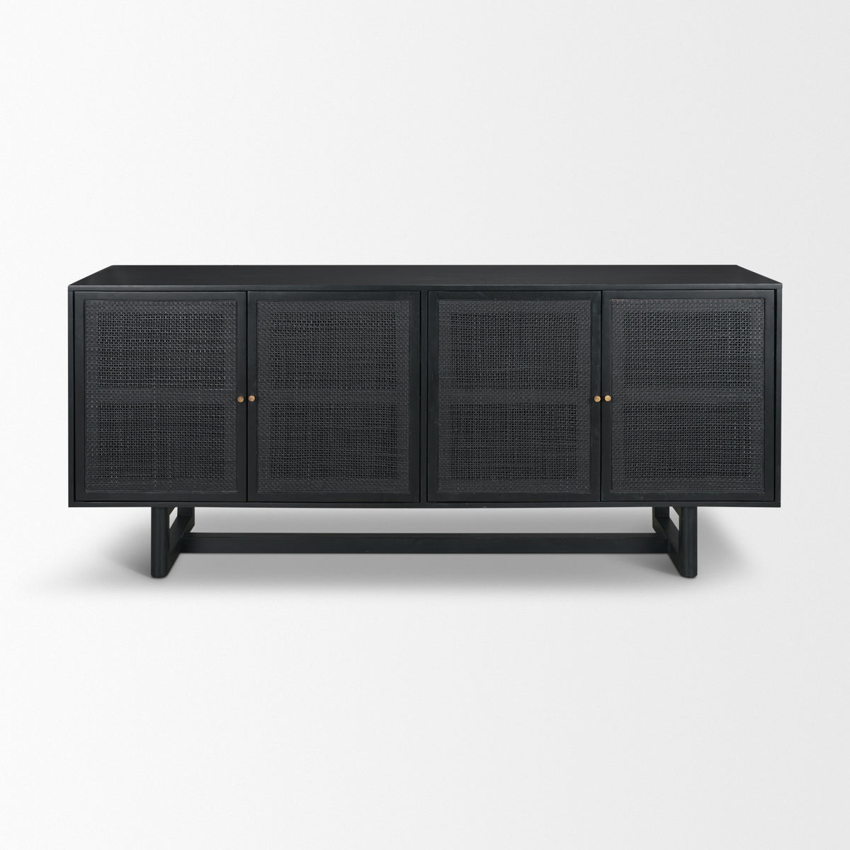 Grier Black 72" Wood Cane Sideboard