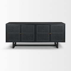 Grier Black 72" Wood Cane Sideboard