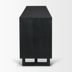 Grier Black 72" Wood Cane Sideboard