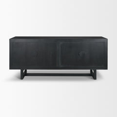 Grier Black 72" Wood Cane Sideboard