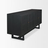 Grier Black 72" Wood Cane Sideboard