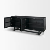Grier Black 72" Wood Cane Sideboard