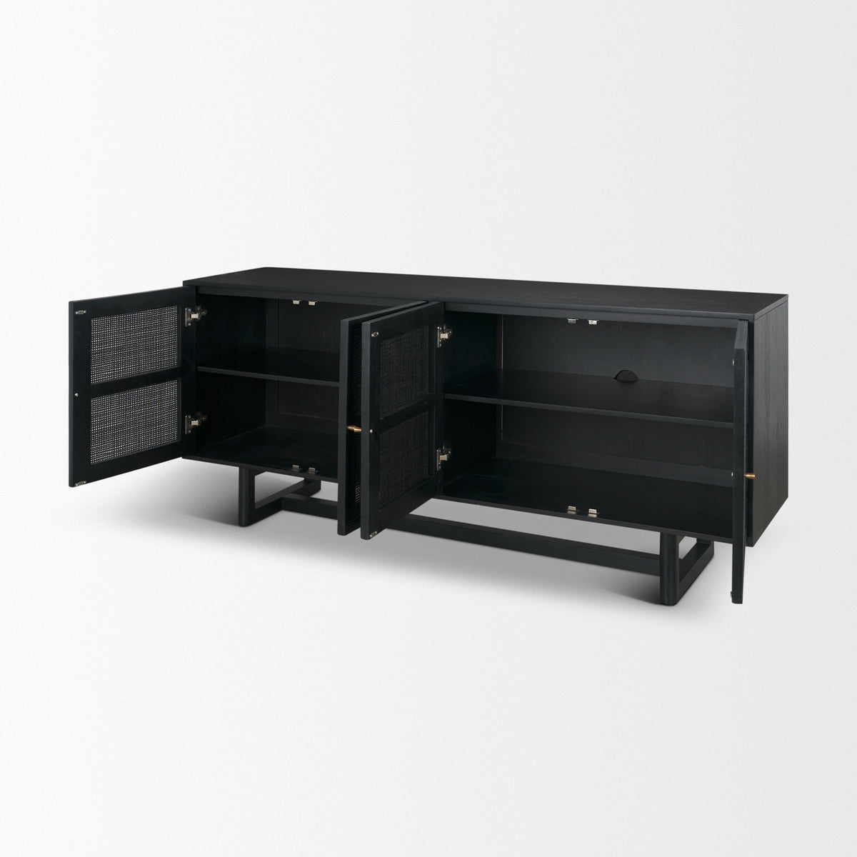 Grier Black 72" Wood Cane Sideboard