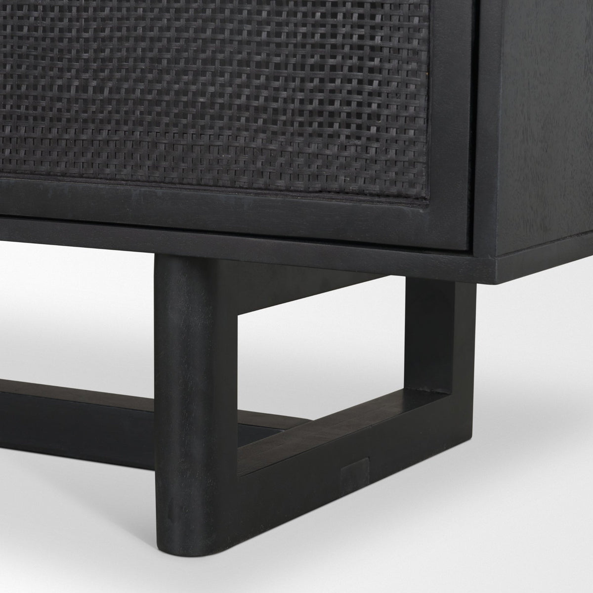 Grier Black 72" Wood Cane Sideboard