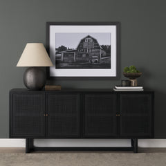 Grier Black 72" Wood Cane Sideboard