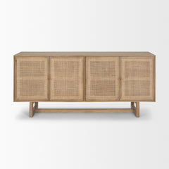 Grier Light Brown 72" Solid Wood with Cane Sideboard - Ornate Home
