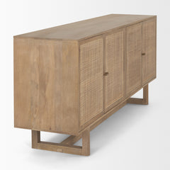 Grier Light Brown 72" Solid Wood with Cane Sideboard - Ornate Home