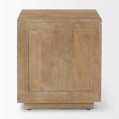 Grier Light Brown Wood with Cane End Table - Ornate Home