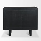 Grier Matte Black Wood Cane Accent Cabinet - Ornate Home