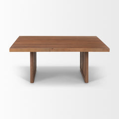Grier Medium Brown 42" Square Solid Wood with Cane Coffee Table - Ornate Home