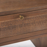 Grier Medium Brown 60" Solid Wood with Cane Office Desk - Ornate Home