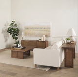Grier Medium Brown 65" Solid Wood with Cane Console Table - Ornate Home
