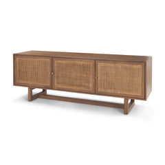 Grier Medium Brown 65" Wood with Cane Media Console