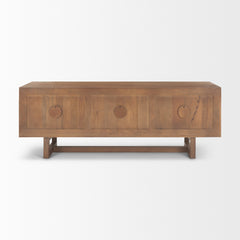Grier Medium Brown 65" Wood with Cane Media Console