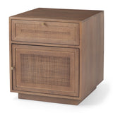 Grier Medium Brown Wood with Cane End Table - Ornate Home