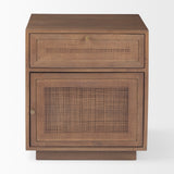 Grier Medium Brown Wood with Cane End Table - Ornate Home