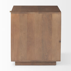 Grier Medium Brown Wood with Cane End Table - Ornate Home