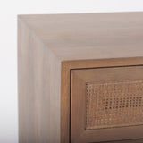 Grier Medium Brown Wood with Cane End Table - Ornate Home
