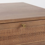 Grier Medium Brown Wood with Cane End Table - Ornate Home