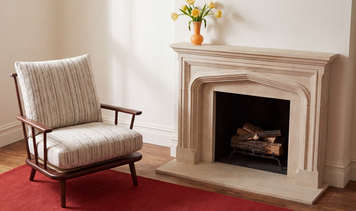Griffin Beige Stripe Accent Chair - Ornate Home