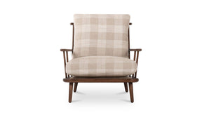 Griffin Light Brown Check Accent Chair - Ornate Home