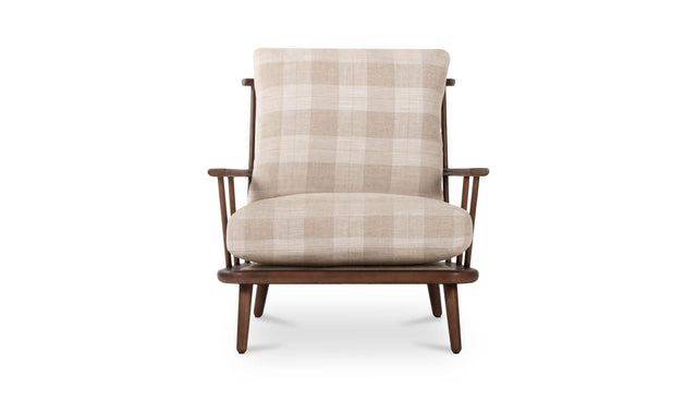 Griffin Light Brown Check Accent Chair - Ornate Home