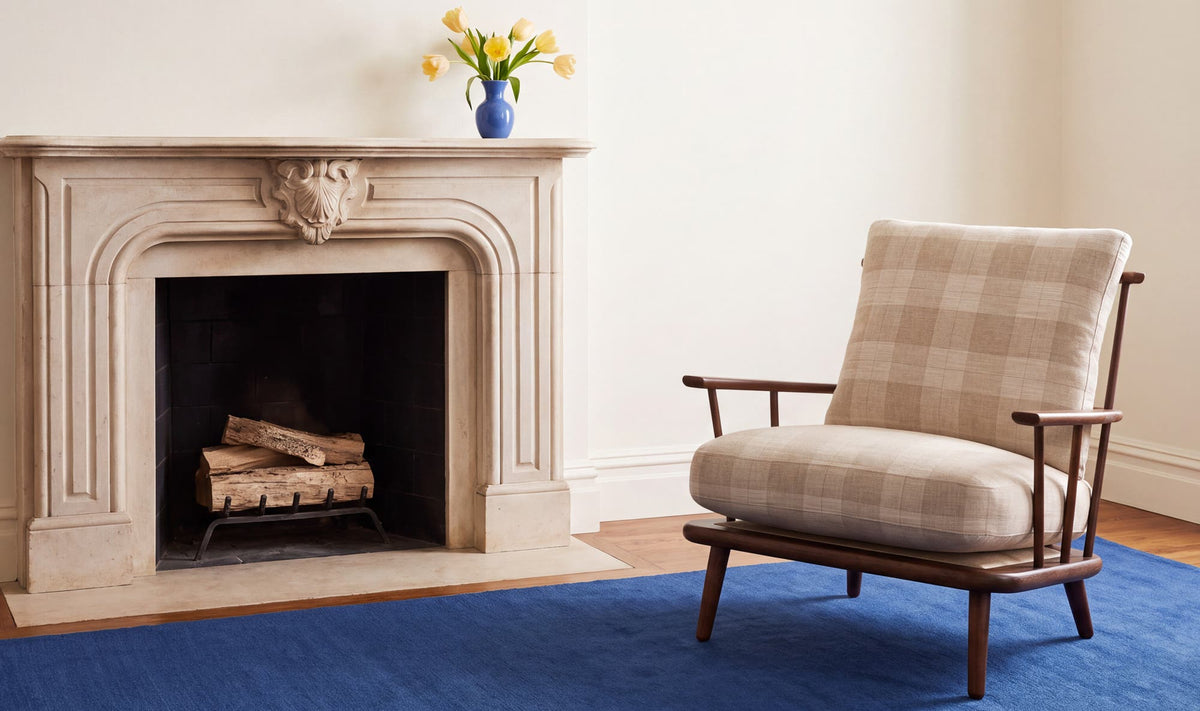 Griffin Light Brown Check Accent Chair - Ornate Home