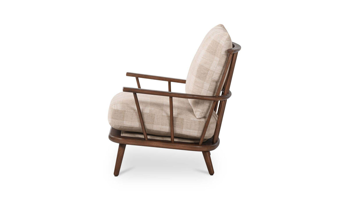 Griffin Light Brown Check Accent Chair - Ornate Home