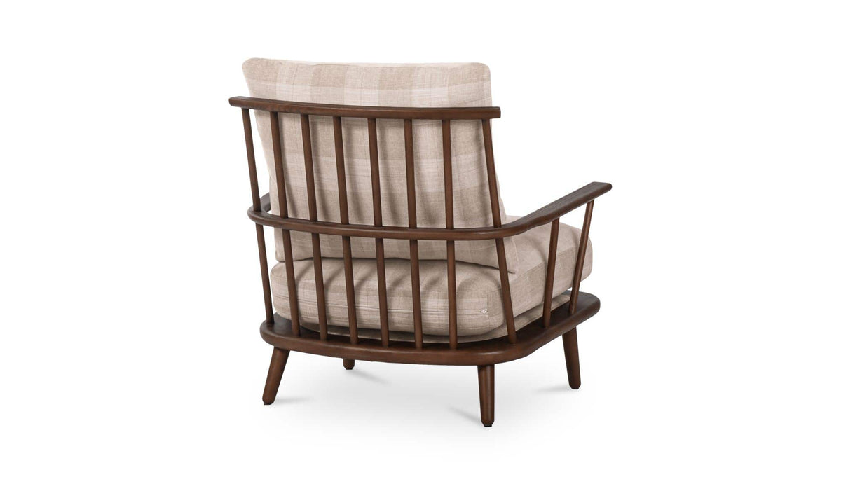 Griffin Light Brown Check Accent Chair - Ornate Home