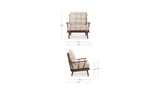 Griffin Light Brown Check Accent Chair - Ornate Home