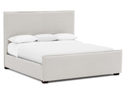 Griffin White/Cream Fabric California King Panel Bed - Ornate Home