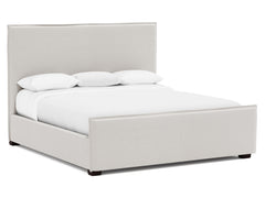 Griffin White/Cream Fabric California King Panel Bed - Ornate Home