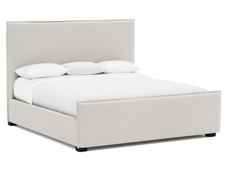 Griffin White/Cream Fabric California King Panel Bed - Ornate Home