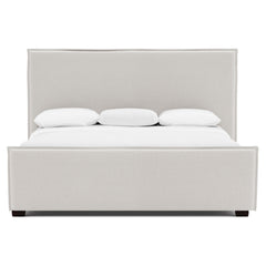 Griffin White/Cream Fabric California King Panel Bed - Ornate Home
