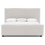 Griffin White/Cream Fabric Panel King Bed - Ornate Home