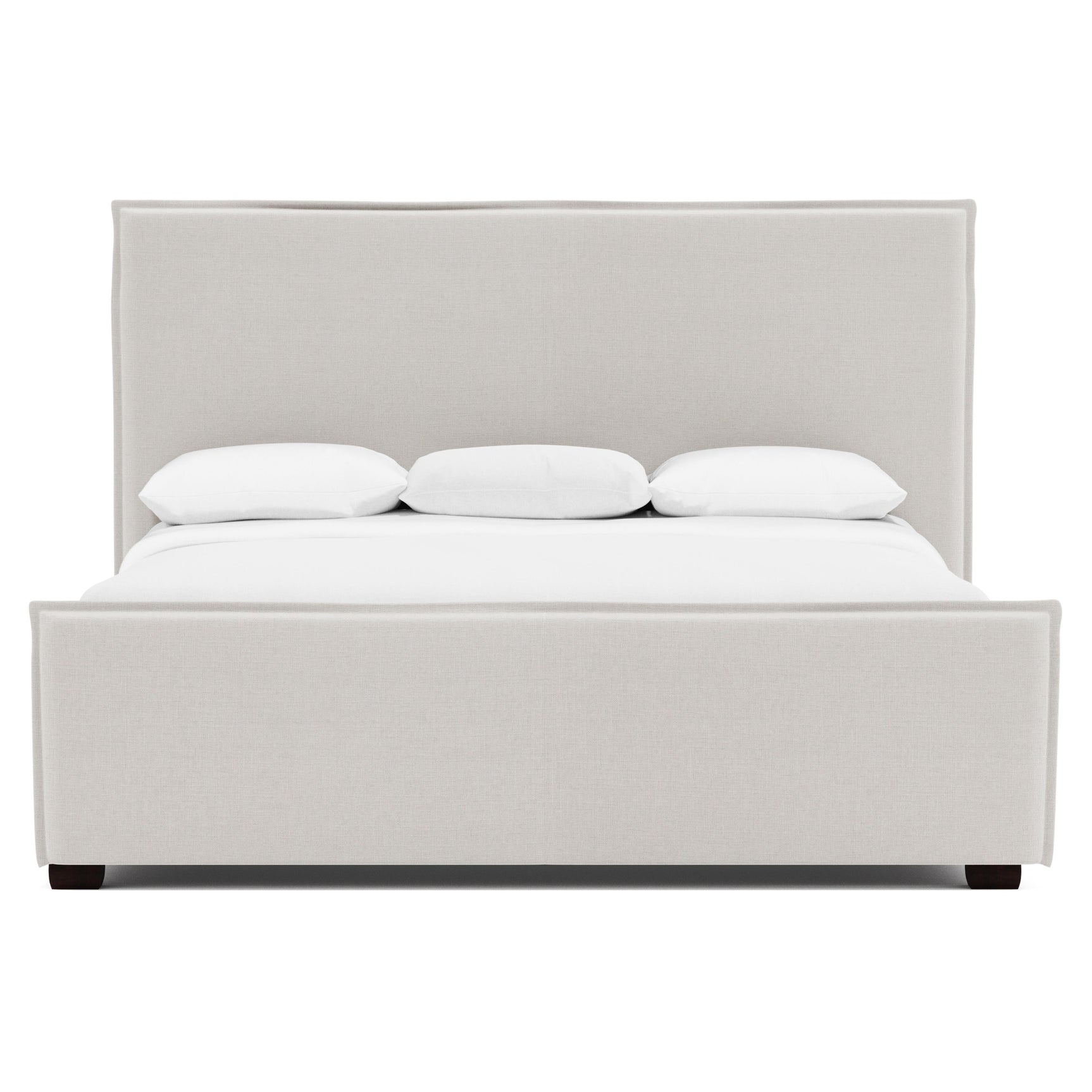 Griffin White/Cream Fabric Panel King Bed - Ornate Home