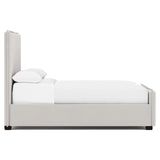 Griffin White/Cream Fabric Panel King Bed - Ornate Home