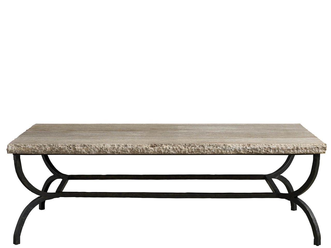 Griffith Park Gray Travertine/Oil Rubbed Bronze Cocktail Table - Ornate Home