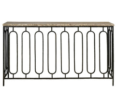 Griffith Park Gray Travertine/Oil Rubbed Bronze Console - Ornate Home