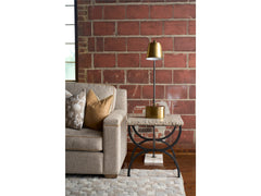 Griffith Park Gray Travertine/Oil Rubbed Bronze End Table - Ornate Home