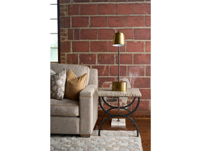 Griffith Park Gray Travertine/Oil Rubbed Bronze End Table - Ornate Home