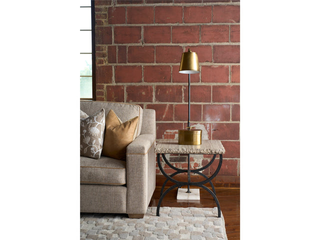 Griffith Park Gray Travertine/Oil Rubbed Bronze End Table - Ornate Home