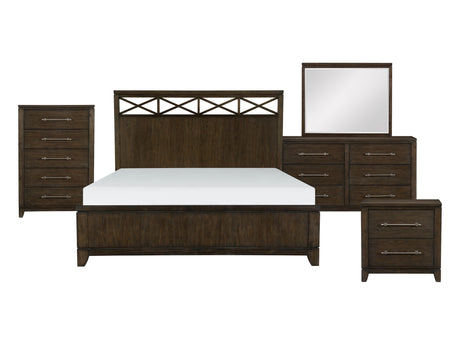 Griggs Dark Brown 5-Piece Queen Bedroom Set - Ornate Home